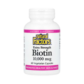 Natural Factors, Biotin, Extra Strength, 10,000 Mcg, 60 Vegetarian Capsules